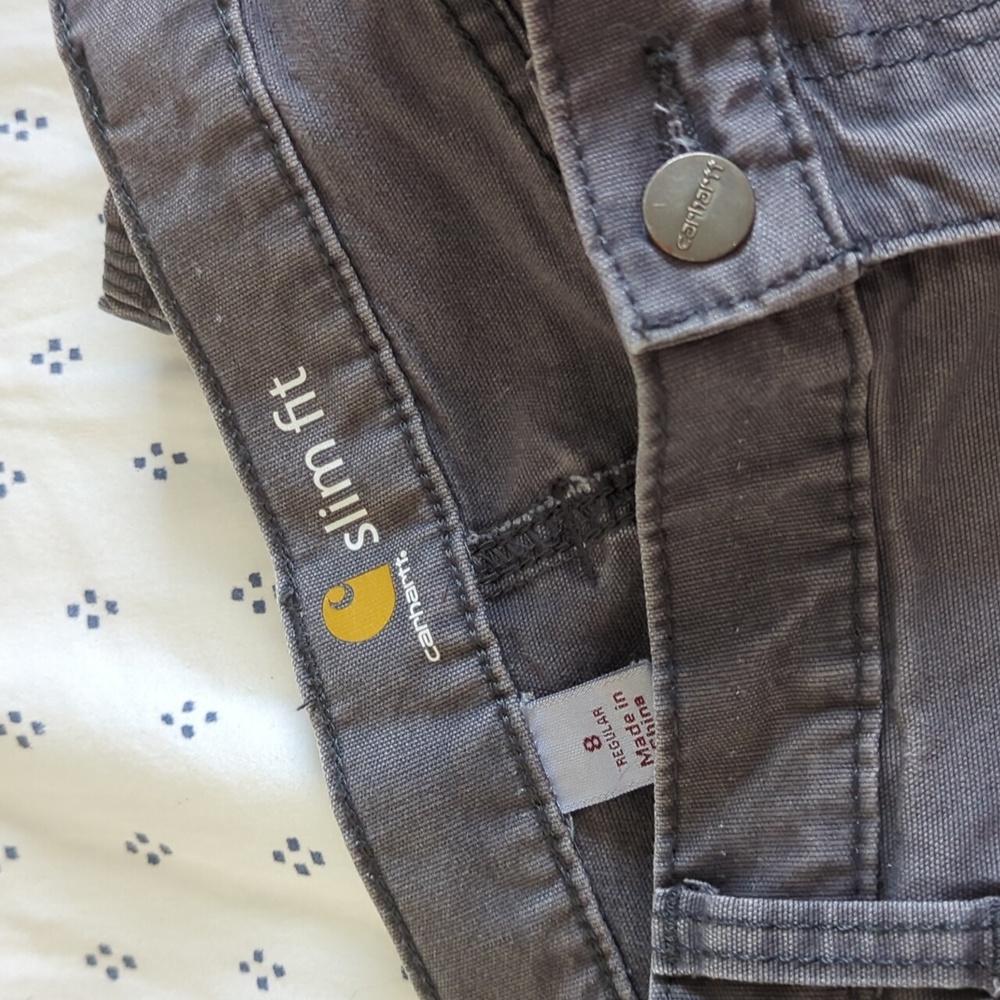 Women's Carhartt Slim Fit Grey Pants Size 8
